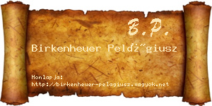 Birkenheuer Pelágiusz névjegykártya